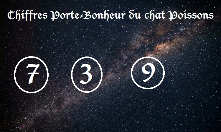 Chiffres Porte-Bonheur Chats signe astrologique :  Poissons