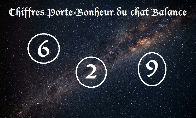 Chiffres Porte-Bonheur Chats signe astrologique :  Balance