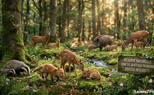 Animaux de la faune qui sont dans un sanctuaire forestier à Genève Animaux de la faune qui sont dans un sanctuaire forestier à Genève
